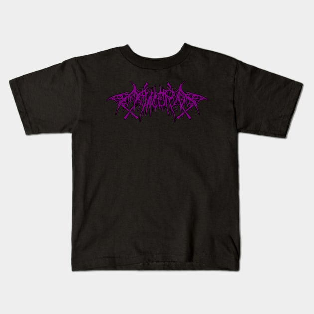 MILORG Classic Black Metal Purple Kids T-Shirt by MILORG